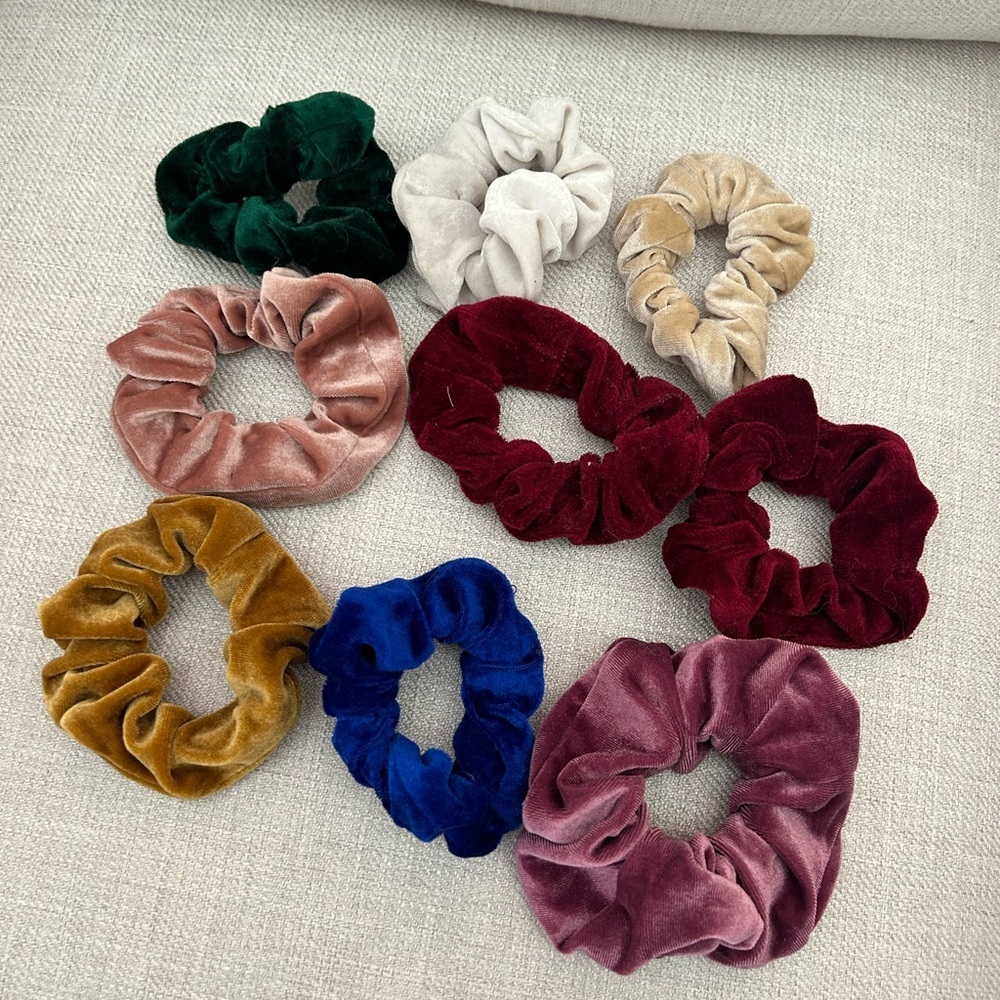 Velvet Scrunchies (Set of 9)